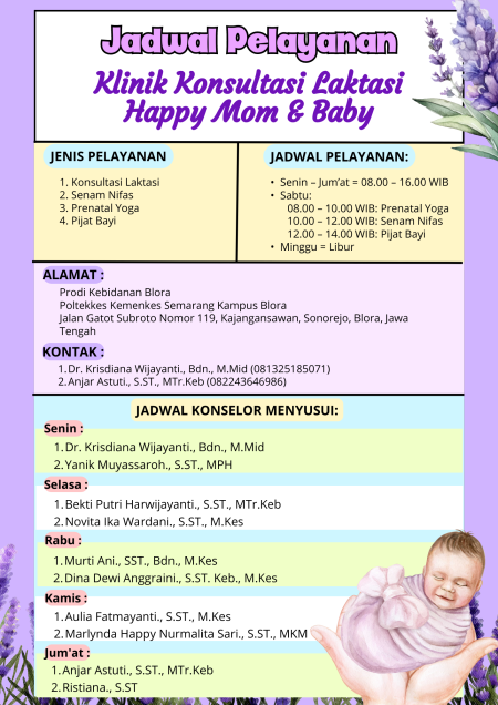 Jadwal Pelayanan Klinik Konsultasi Happy Mom & Baby Jadwal Pelayanan Klinik Konsultasi Happy Mom & Baby